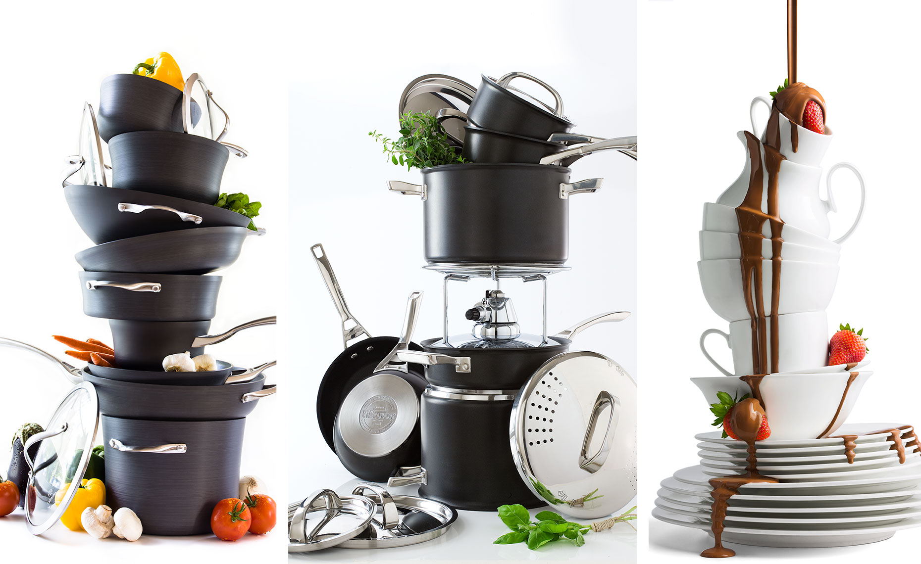 Stacks of pots and dishes