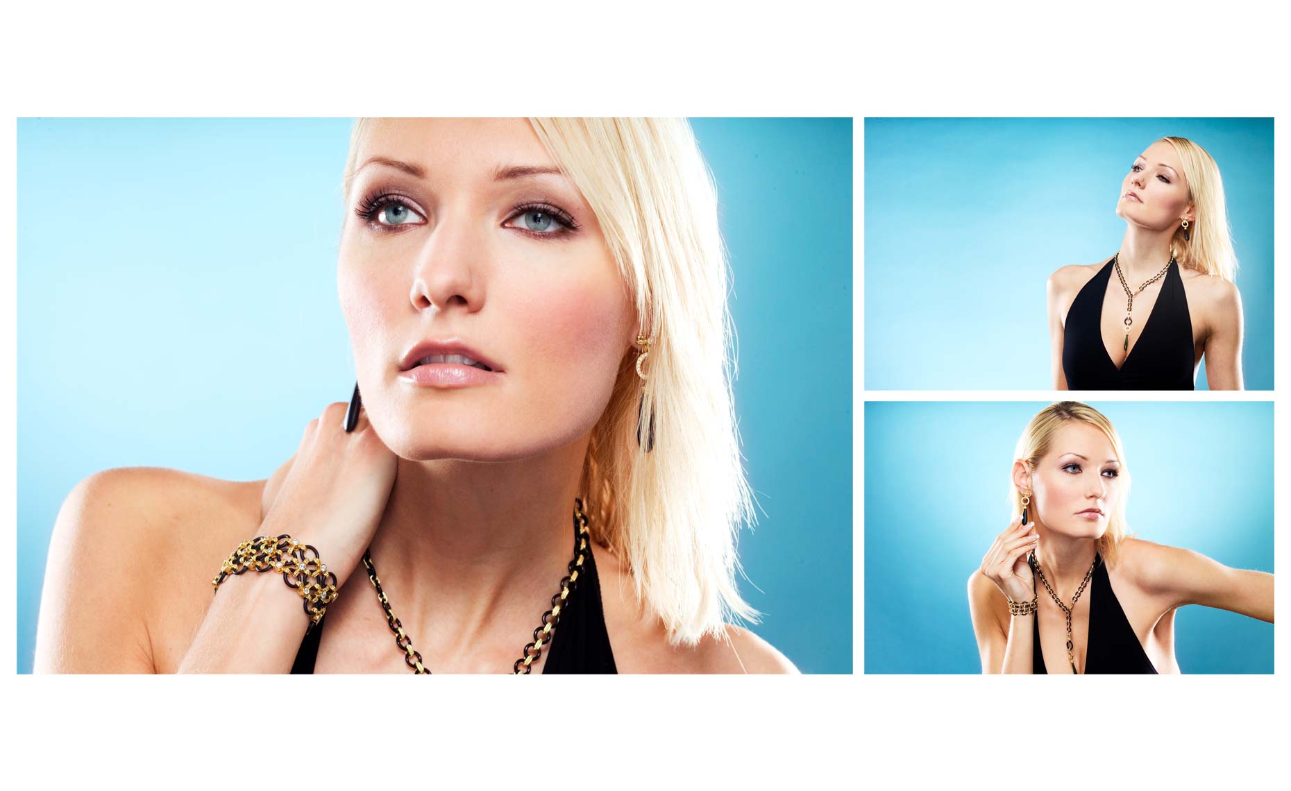 Jewelry shoot with beautiful blonde model