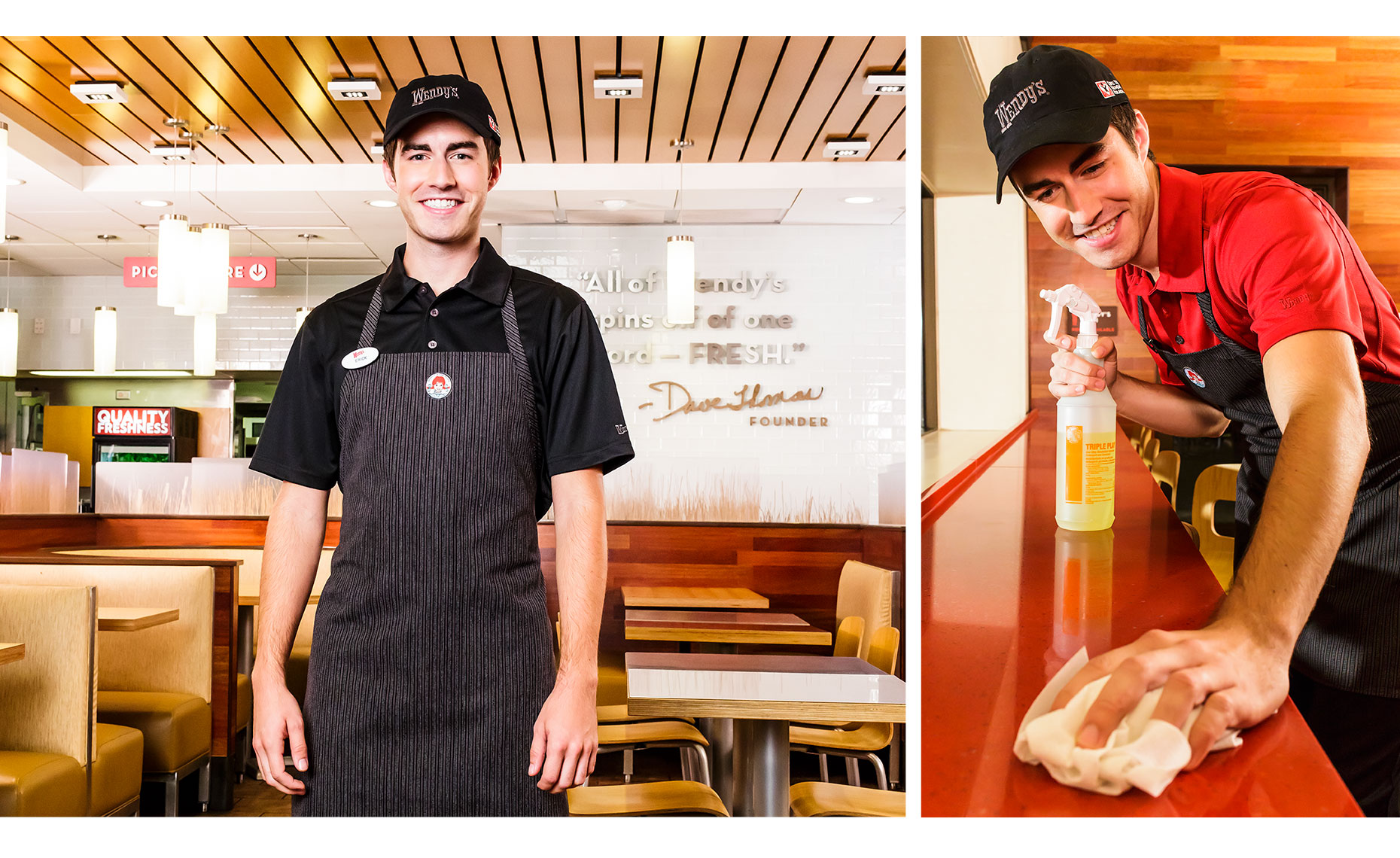 Corporate photos of Wendy's worker